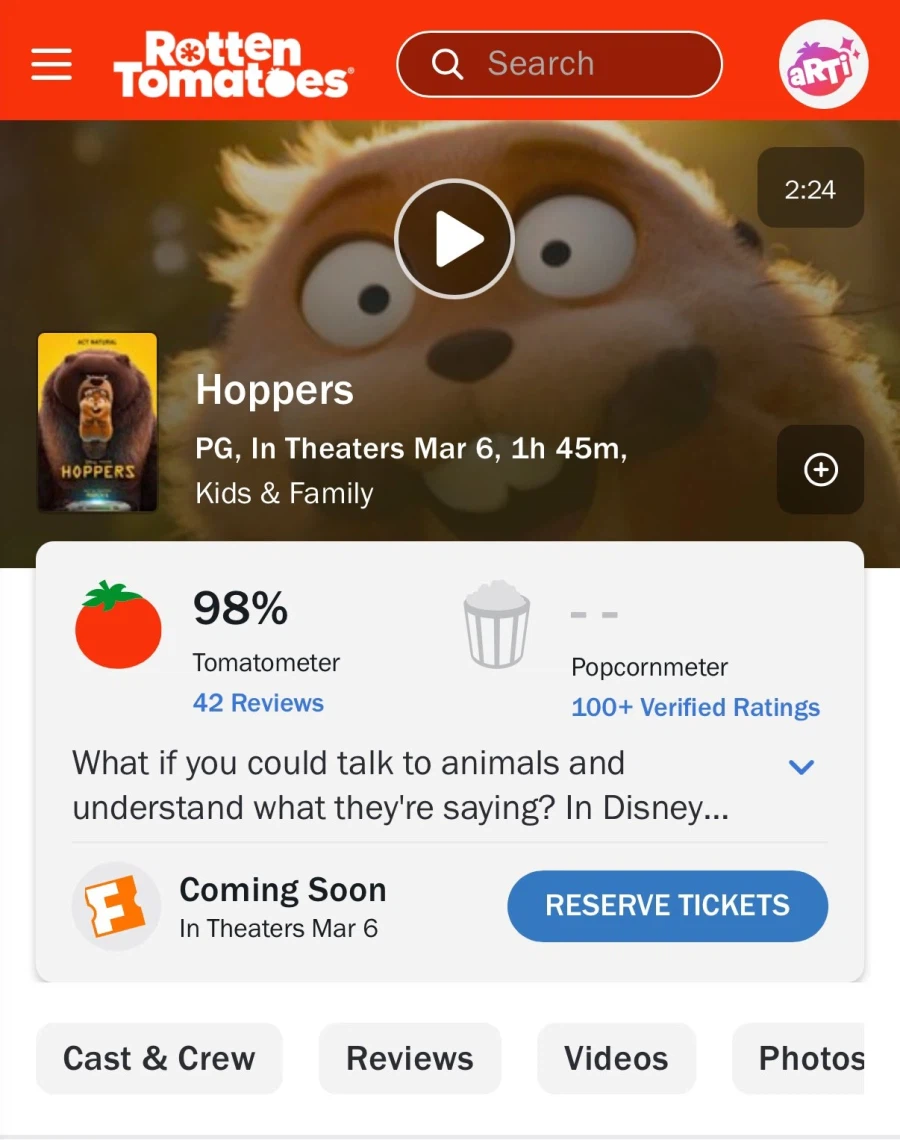 픽사 신작 호퍼스 로튼토마토지수 98% 시작