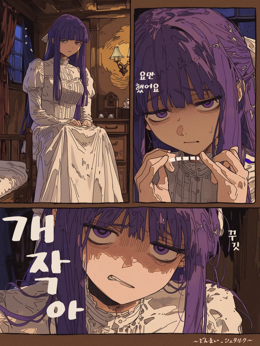 소시지 반찬에 실망한 페른 만화