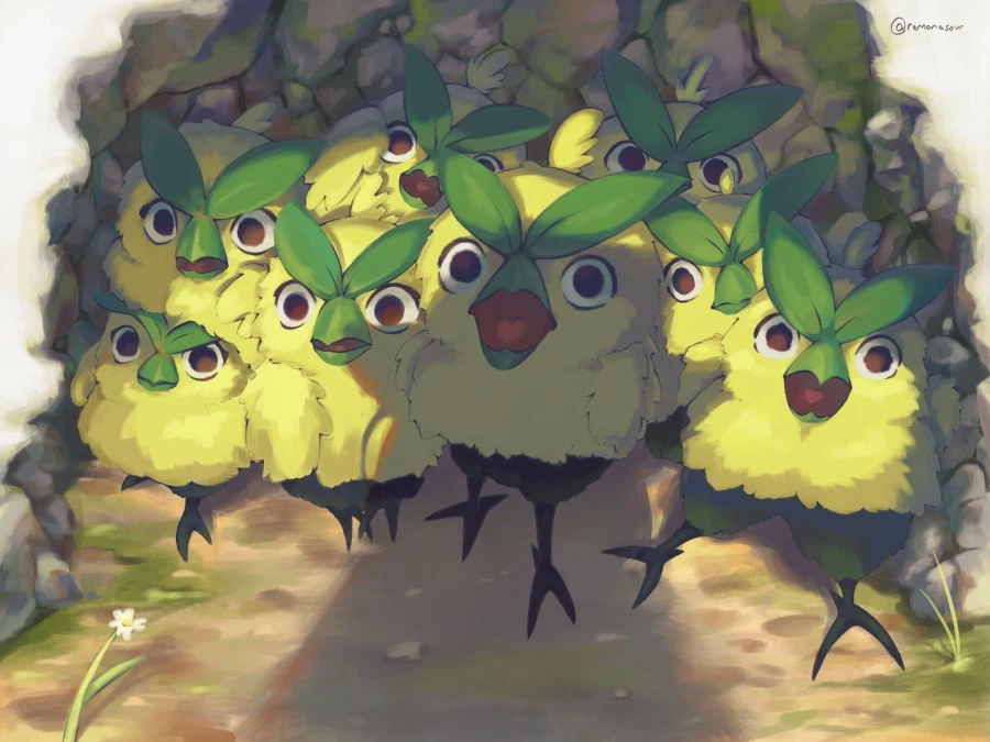 포켓몬 둥지에 찾아온 인간을 보고 놀란 초로삐