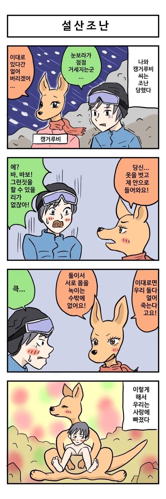 캥거루랑 결혼하는 만화