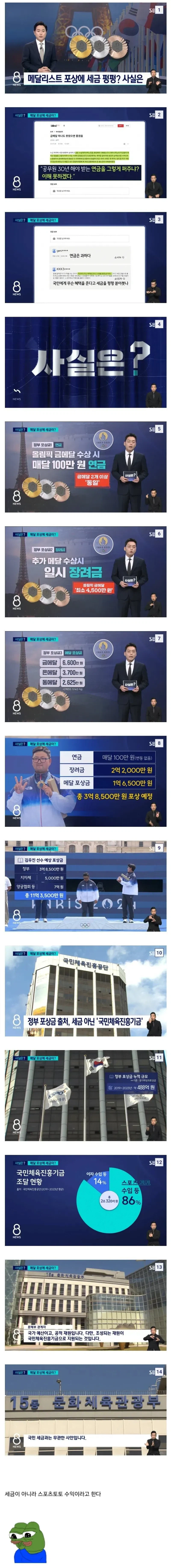 어 올림픽 그게 뭐라고 메달 따면 공무원 30년 해야 받는 연금을 세금으로 주냐?