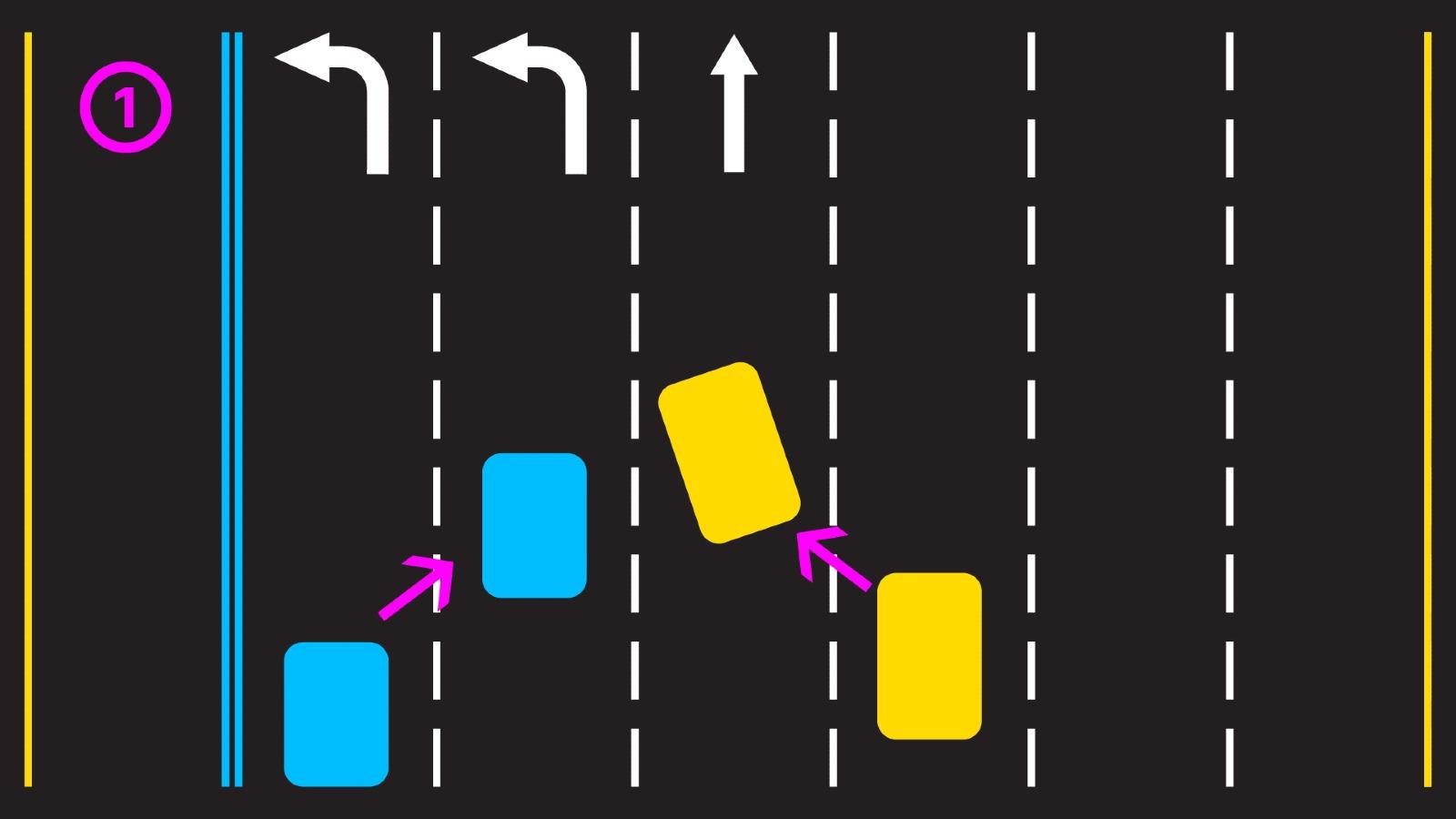 이게 동시변경 5:5 인가요? 과실 비율 좀 봐주세요 ㅠㅠ