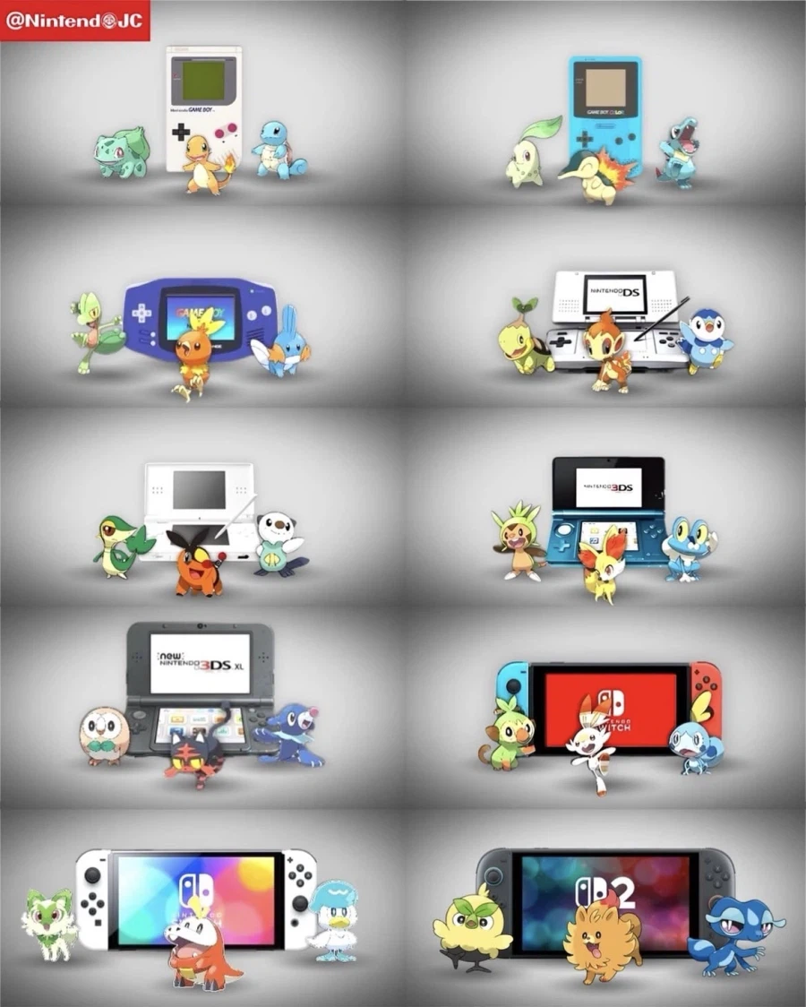 30년간 스타팅 포켓몬들