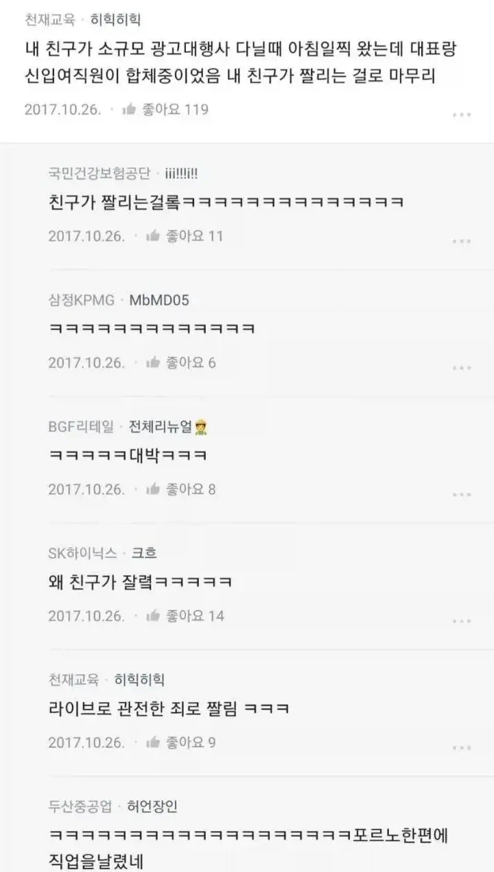 회사에서 야한거좀 봤다고 짤린 직원