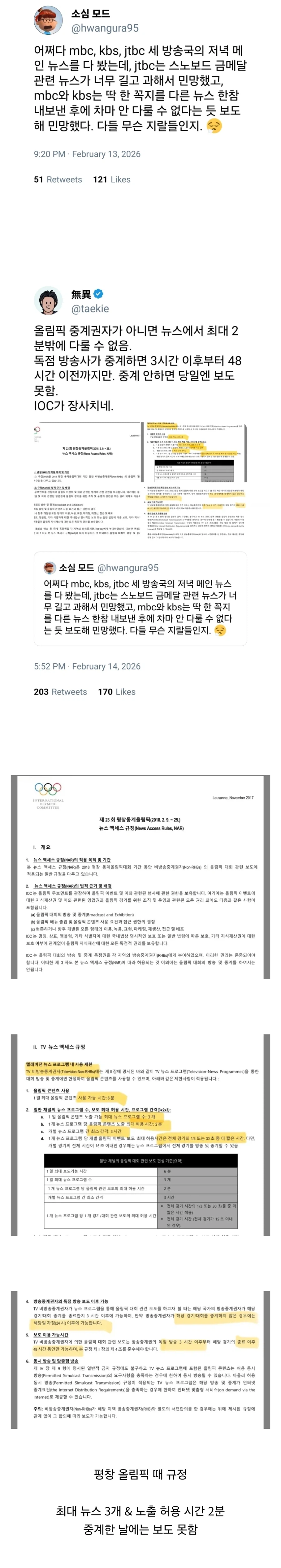 ???: "방송사들 졸렬하게 올림픽 뉴스 보도 코딱지만큼만 하네"