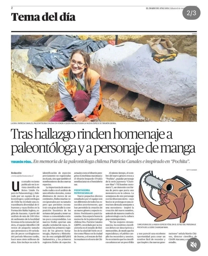 화석 이름을 '포치타'라고 지은 생물학자들