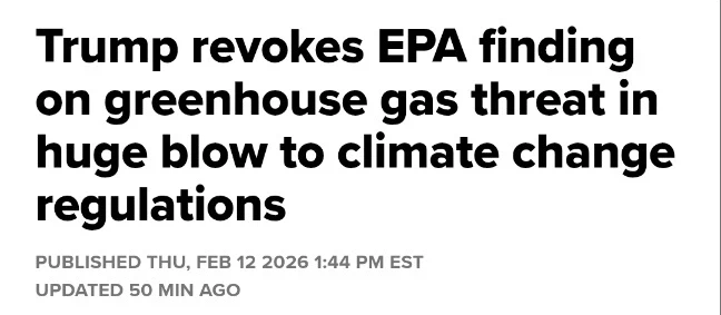 트럼프 행정부, 온실가스 규제 근거조항 폐기