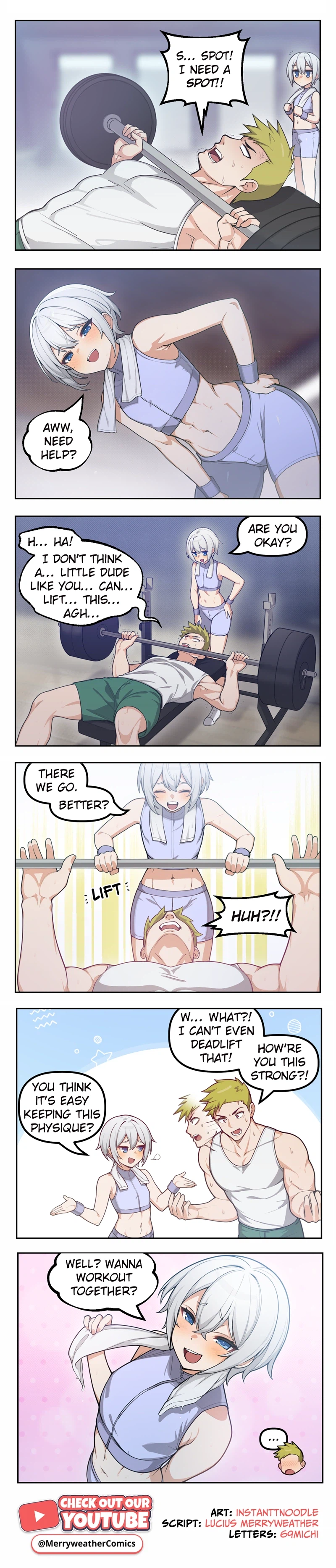 헬스장에서 데드리프트 중에 낭자애와 만나는 만화