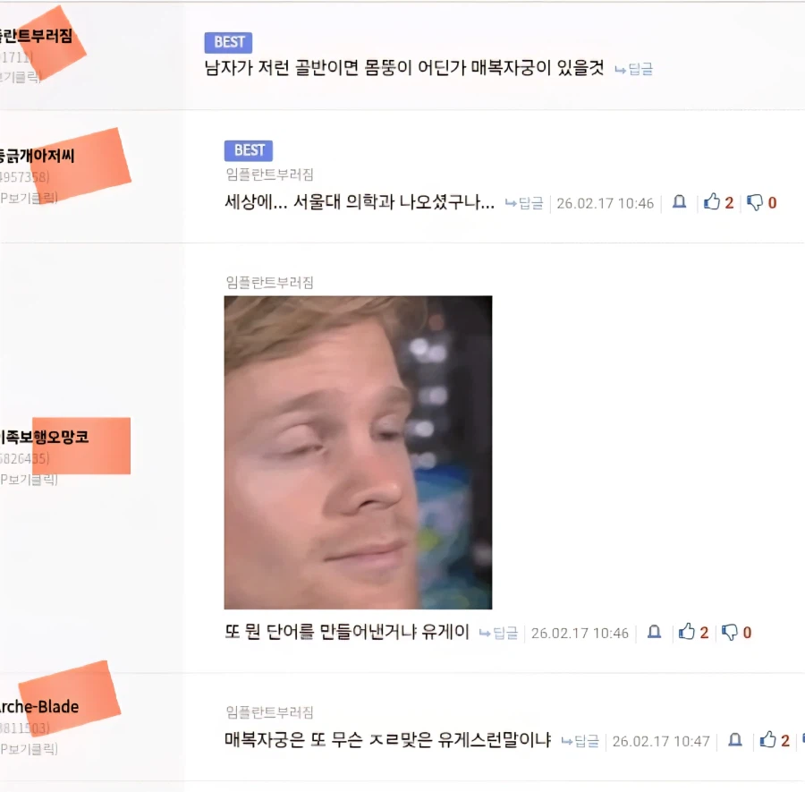 서울대급 댓글을 다는 디시유저