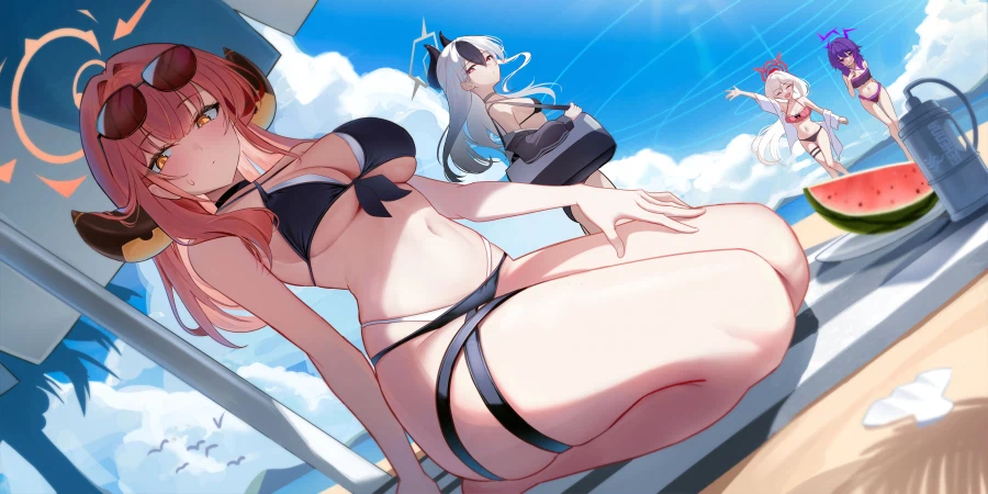 [블루아카] 검은색 비키니 아루