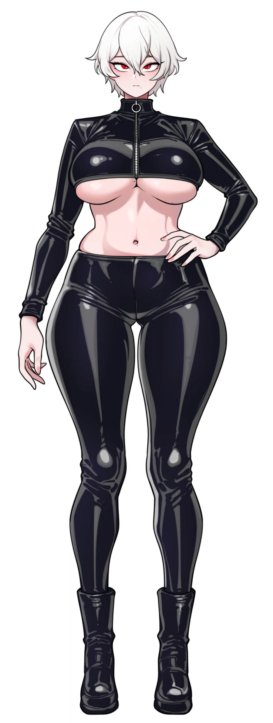 백발 라텍스 언더붑 톰보이