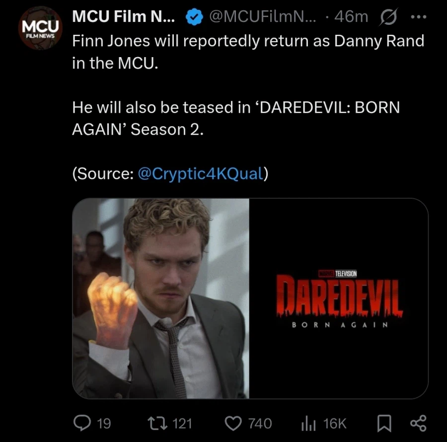 MCU) 아이언피스트 복귀 루머 뜸