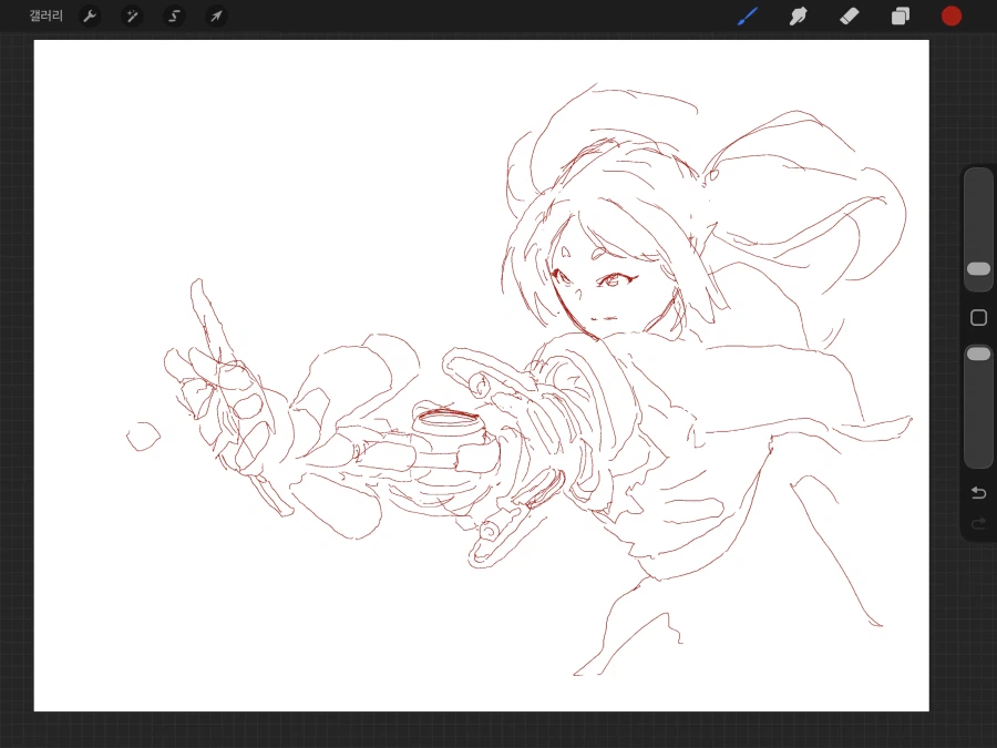 오늘의 커미션 밑그림