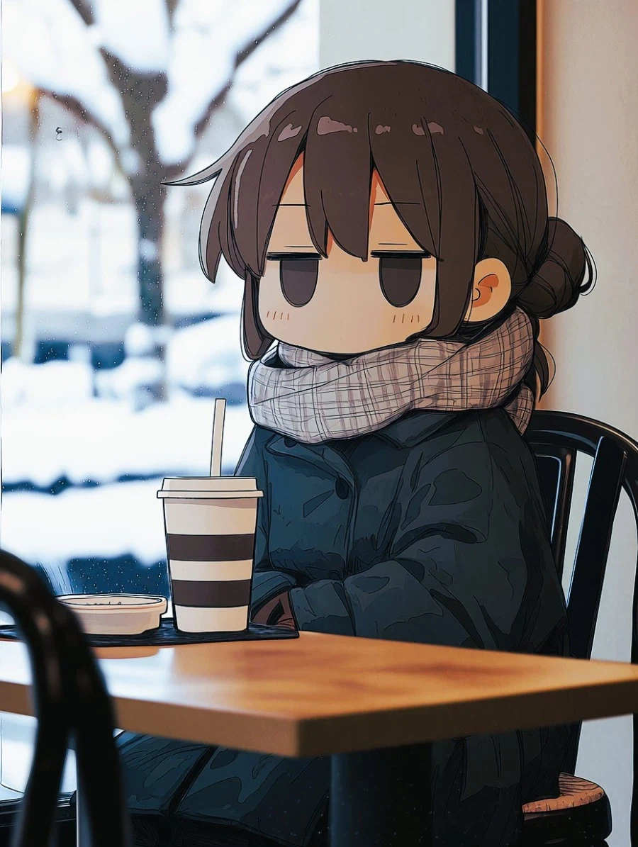한겨울 따듯한 카페에서 아아
