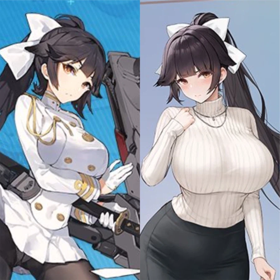 팬아트에서 가슴 크기를 키운다면...!