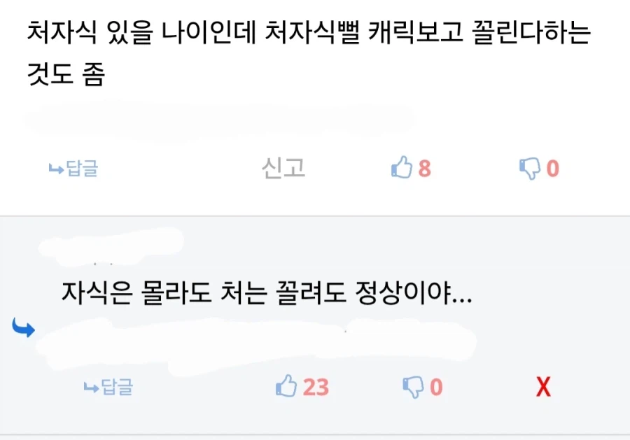 처자식뻘 캐릭보고 꼴린다고 하는것도 좀..