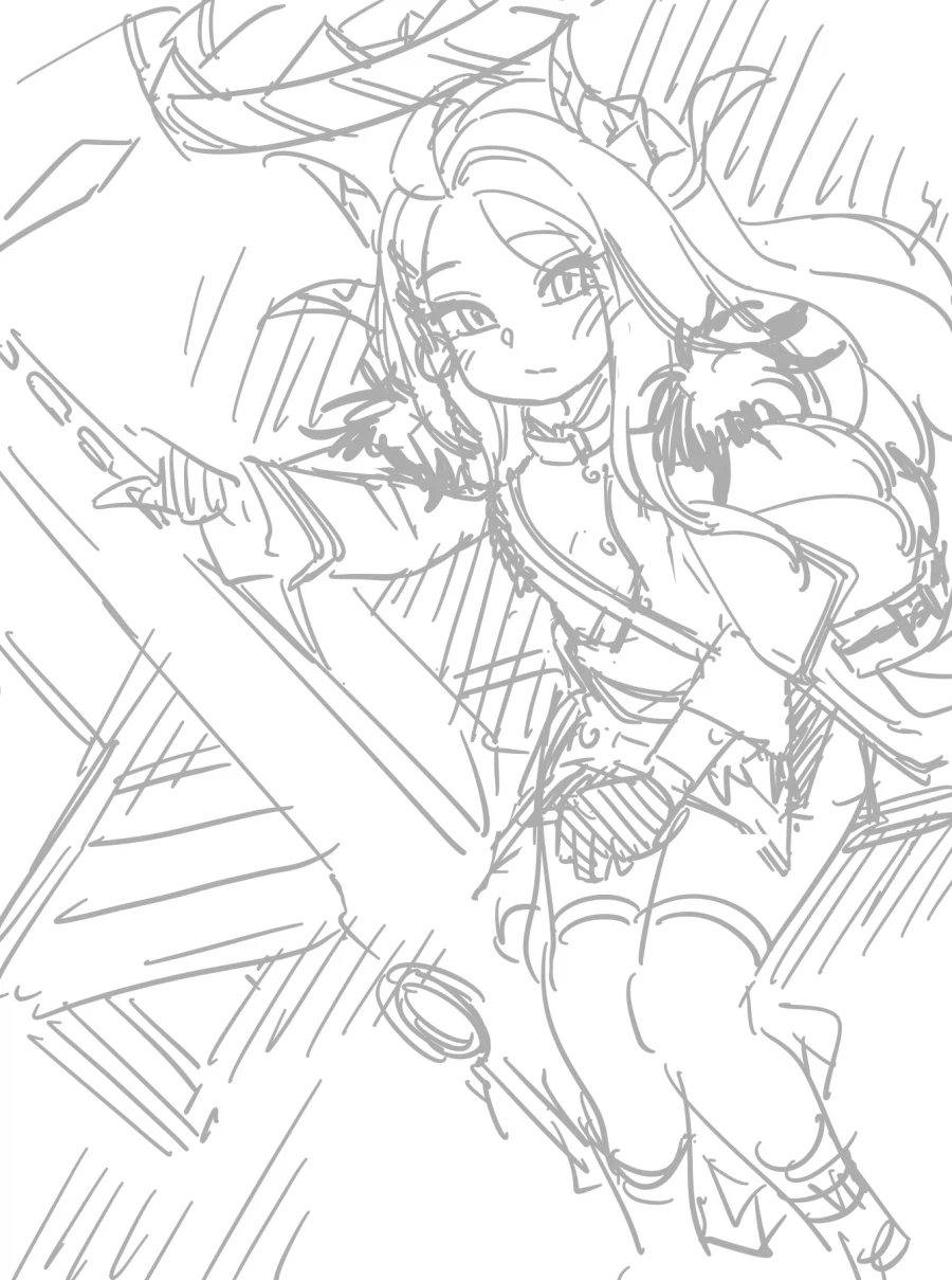 블루아카 히나 스케치