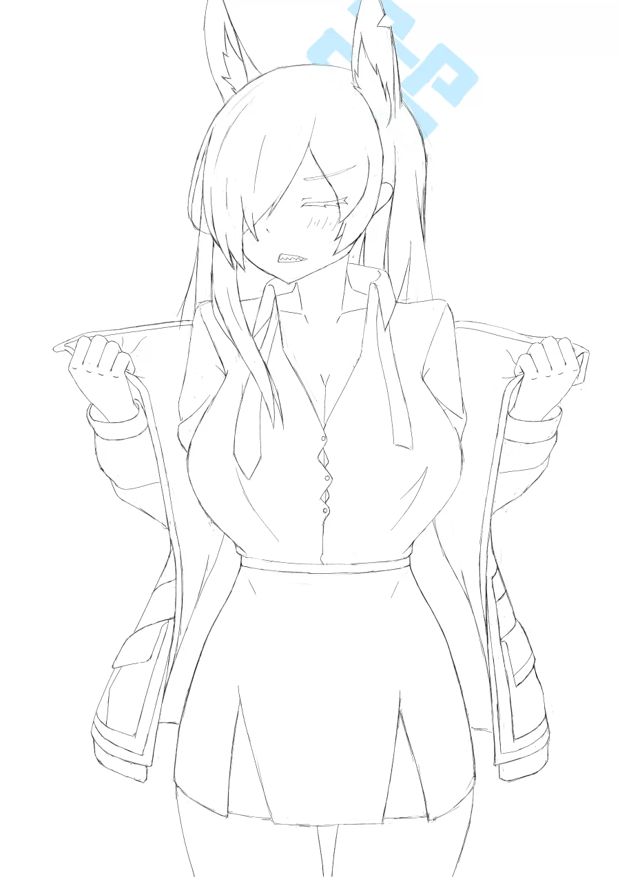 블아) 부끄러운 칸나 그림(선화만)