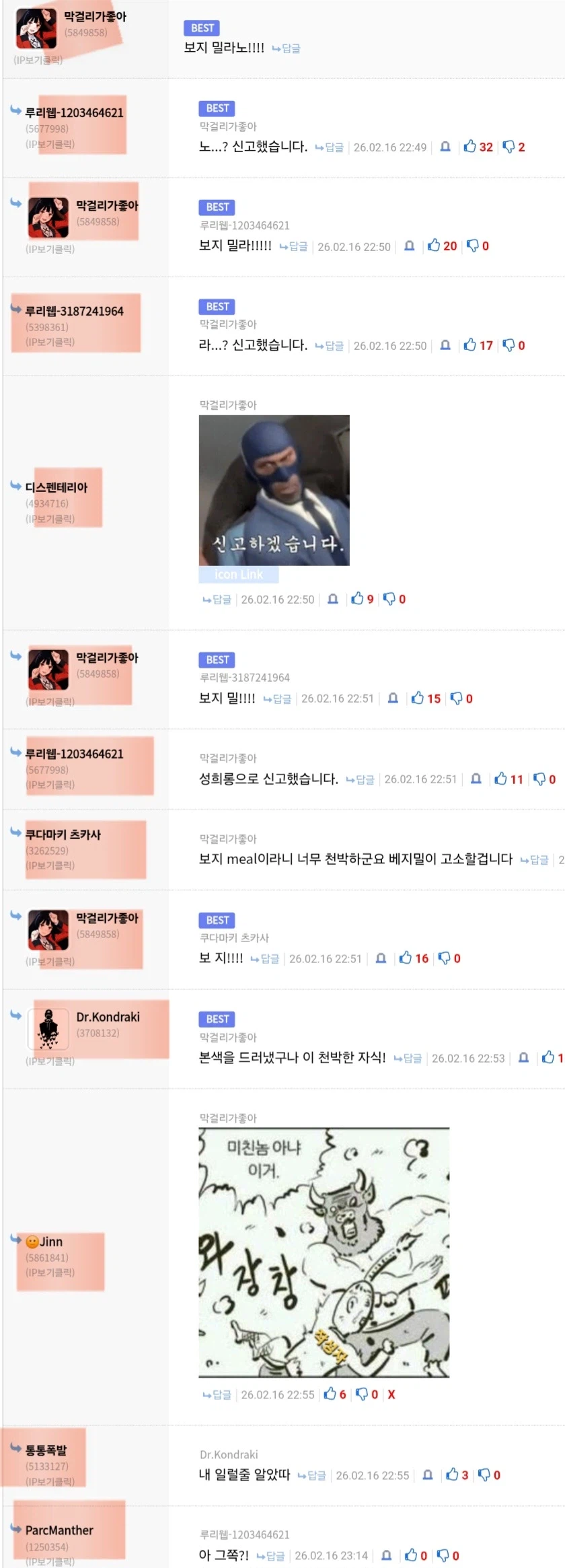 어질어질한 댓글을 다는 디시 유저