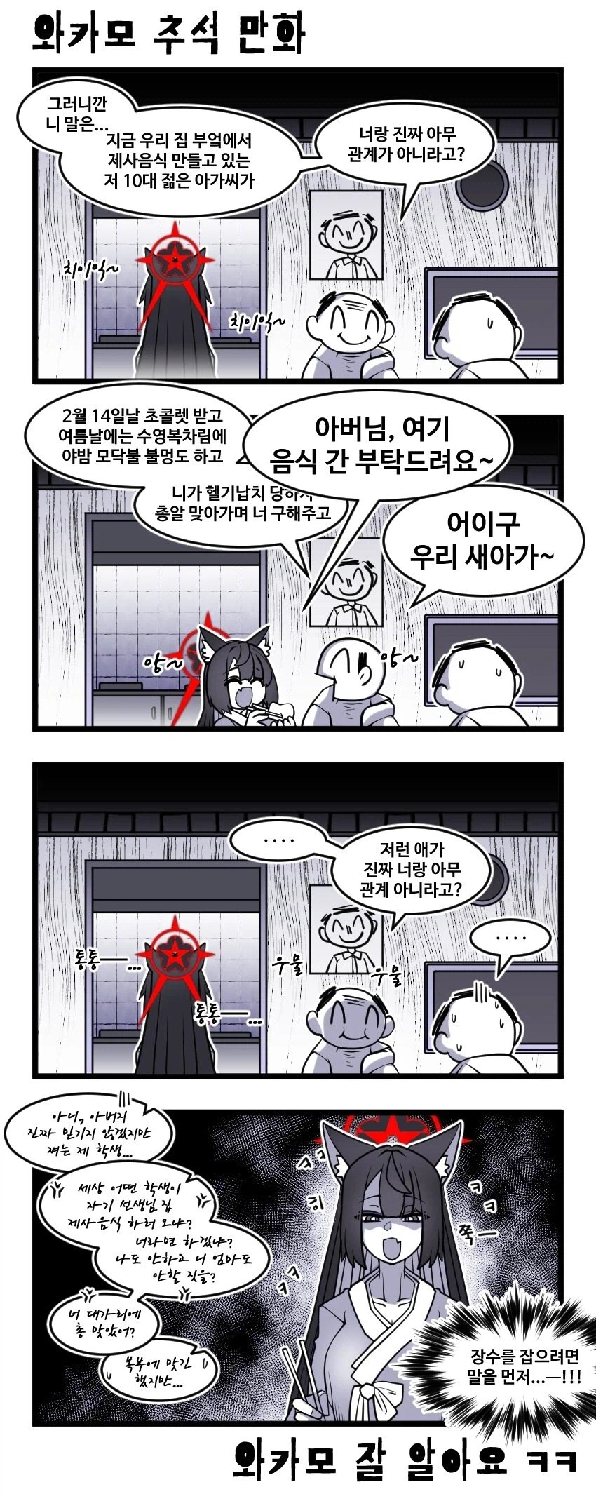 [블루아카] 두뇌파 와카모 만화